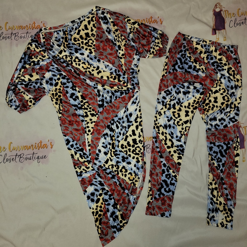 Velvet Leopard Print Set